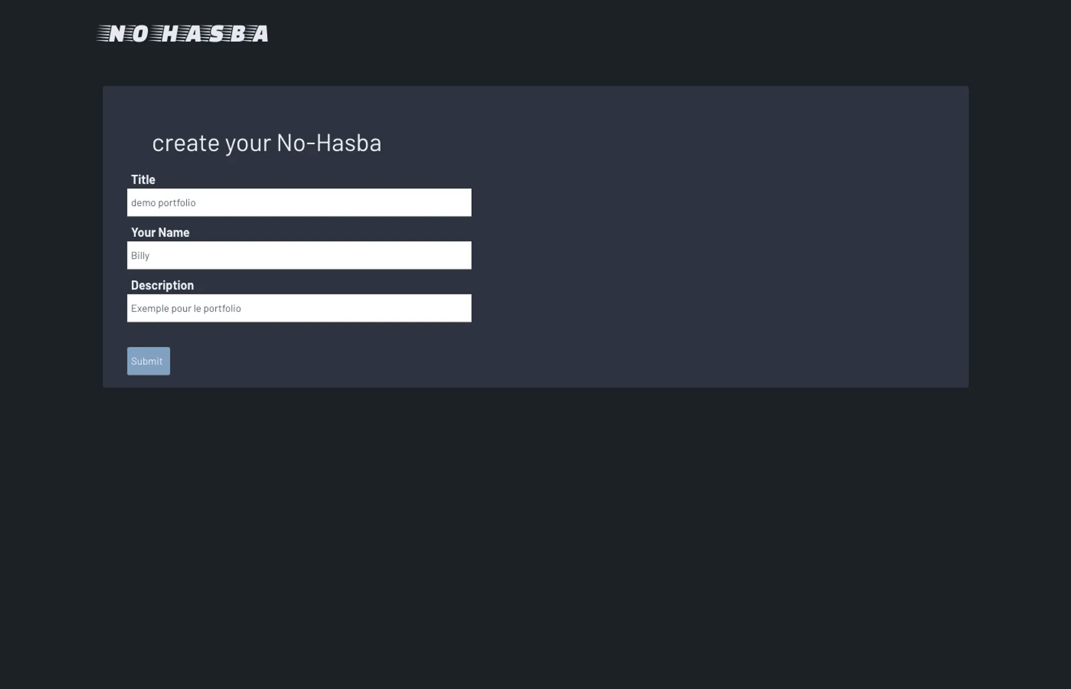 page de création d'un groupe